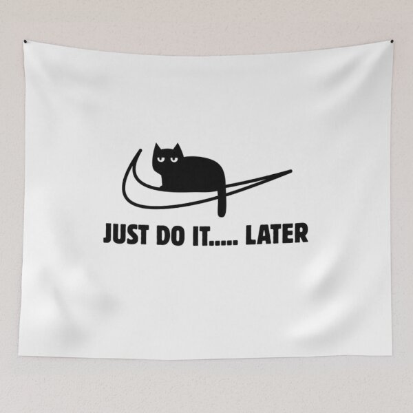 Item preview, Just Do It... Later | Lazy Cat in Frying Pan Funny Illustration International Cat Day designed and sold by Palette & Hue.