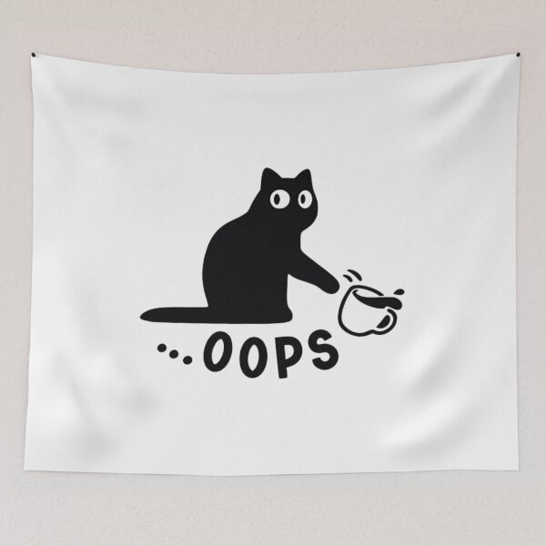 Item preview, Oops! Clumsy Cat | Funny Spilled Coffee Cat Illustration International Cat Day designed and sold by Palette & Hue.