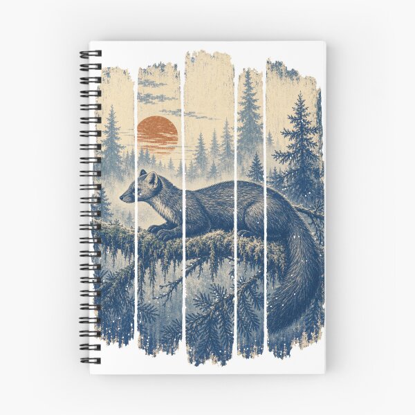 Item preview, Pine Marten on a Mossy Branch designed and sold by VisualArtsOasis.