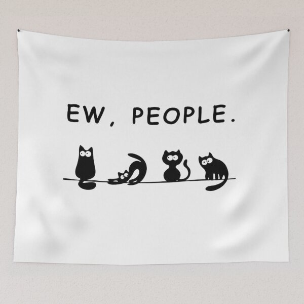 Item preview, Ew, People | Funny Introvert Cat Illustration International Cat Day designed and sold by Palette & Hue.