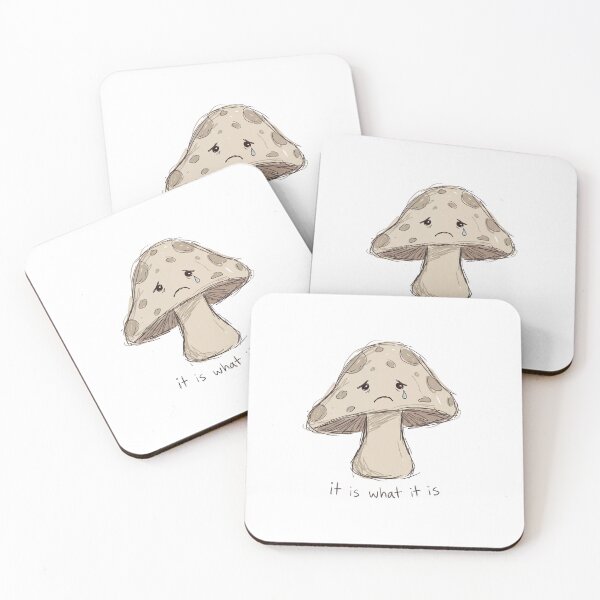 Item preview, It Is What It Is Sad Mushroom Weirdcore Goblincore Doodle Sticker designed and sold by marcokawaii.