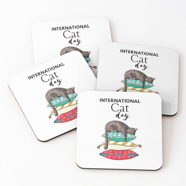 Item preview, Sleepy Cat on Cozy Pillows | Peaceful Nap Time Cat Illustration International Cat Day designed and sold by Palette & Hue.
