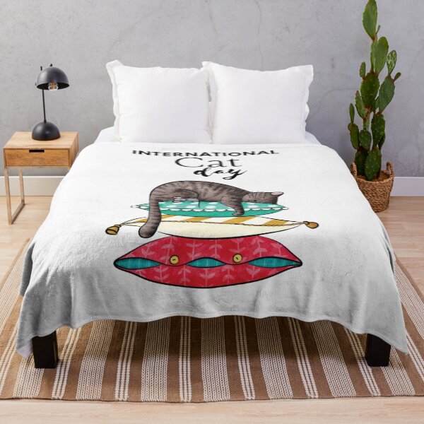 Item preview, Sleepy Cat on Cozy Pillows | Peaceful Nap Time Cat Illustration International Cat Day designed and sold by Palette & Hue.
