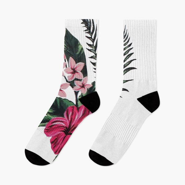 Item preview, Tropical Hibiscus and Plumeria Floral Botanical Art designed and sold by Tokraz-art.