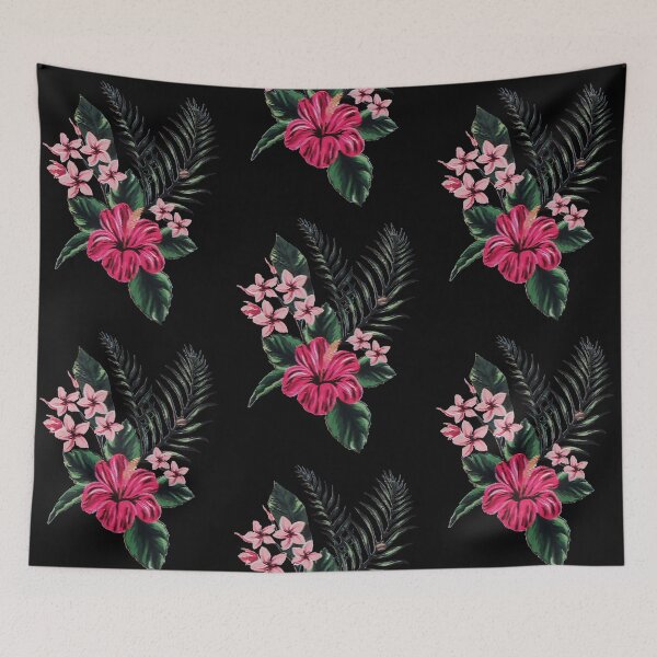 Item preview, Tropical Hibiscus and Plumeria Floral Botanical Art designed and sold by Tokraz-art.