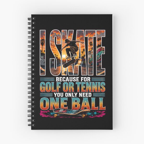 Item preview, I SKATE – Funny Skateboard Shirt | Because for Golf or Tennis You Only Need One Ball designed and sold by SVALANART.