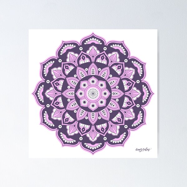 Artikelvorschau, Verträumtes symmetrisches Mandala – Beruhigende Meditationskunst entworfen und verkauft von Amy Cohas Design.
