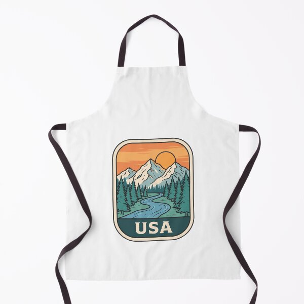 Item preview, Scenic USA Alpine Mountains Pine Forest Retro Landscape Art designed and sold by Paper Drip.