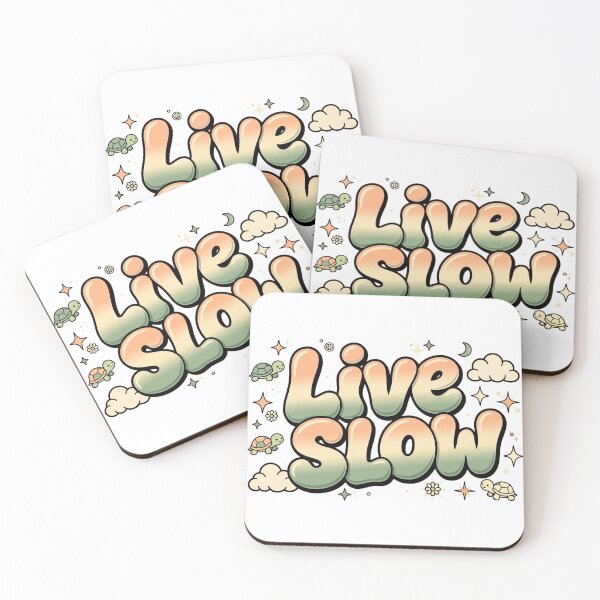 Item preview, Live Slow Sage Green Peach Cute Turtle Clouds Retro Quote designed and sold by AuraVibesArts .