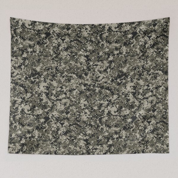 Item preview, Digital Pixel Camo Pattern - Grey Green & Black Pixelated Camouflage Design designed and sold by Nine Lives Studio.