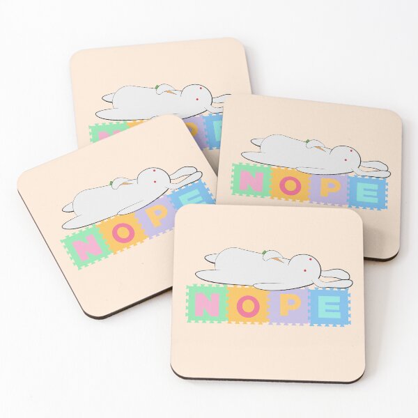 Item preview, nope foam tile print | lazy bunny sticker designed and sold by Saavaedra .