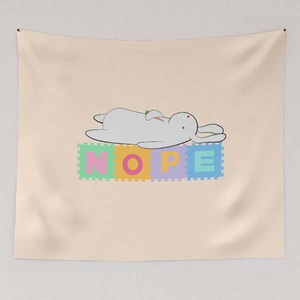 Item preview, nope foam tile print | lazy bunny sticker designed and sold by Saavaedra .