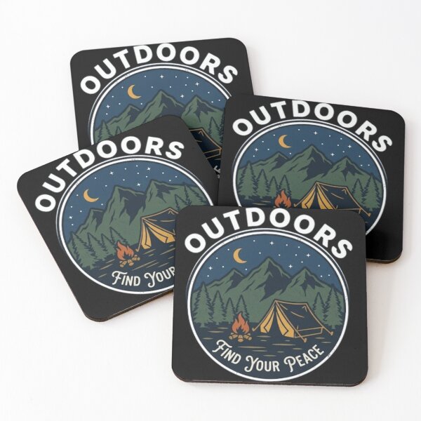 Aperçu de l'œuvre Outdoors Find Your Peace | Vintage Camping Nature Design créée et vendue par Salma.Store.