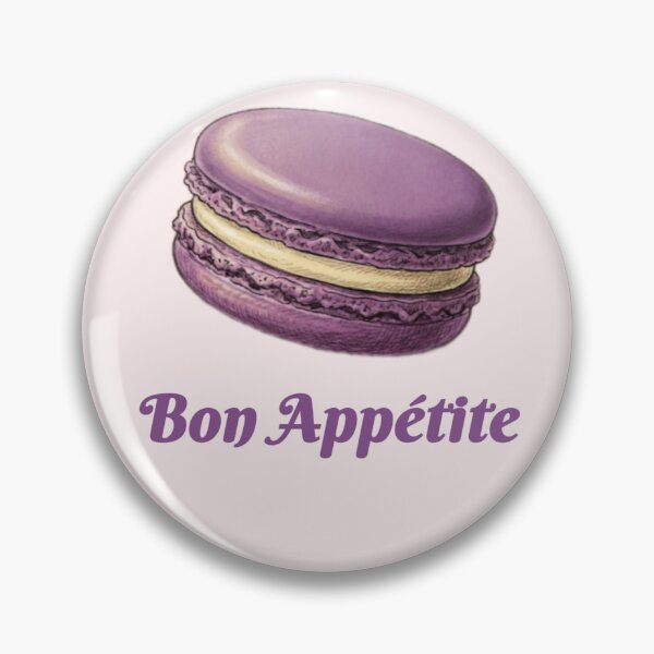 Item preview, Cute Purple macaron Bon Appetite illustration designed and sold by Nayab Aesthetics.