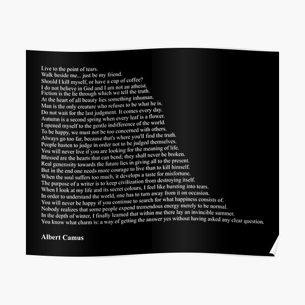 Posters sur le thème Albert Camus Redbubble