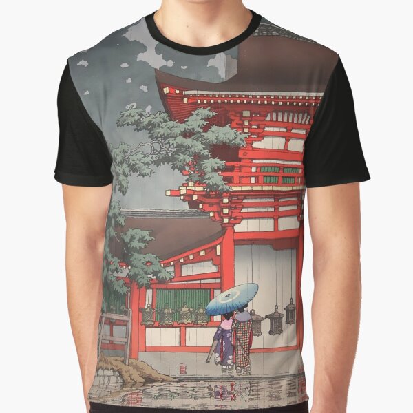 The Kasuga Shrine in Nara Kawase Hasui Print Japanese Print Graphic T-Shirt