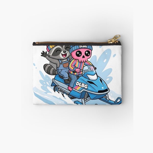 Item preview, DLBG Pink Skull & Jimothy Raccoon Snowmobile Winter Adventure designed and sold by DLBG-STORE.