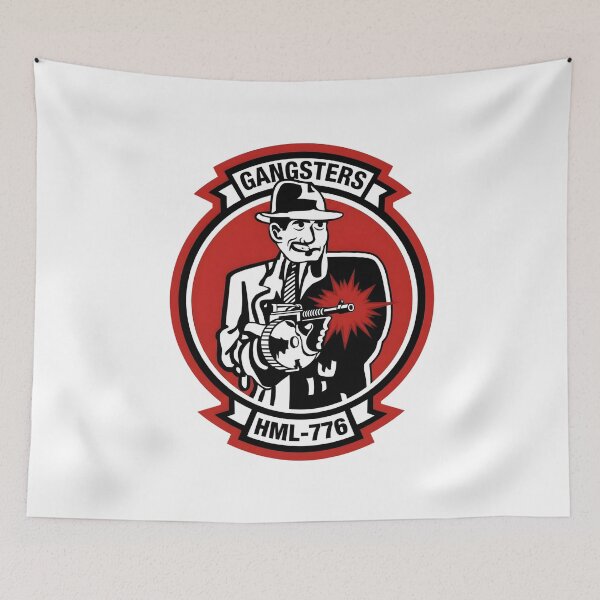 Item preview, USMC HML-776 "Gangsters" Marine Light Helicopter Squadron Insignia designed and sold by CharlieDesings.