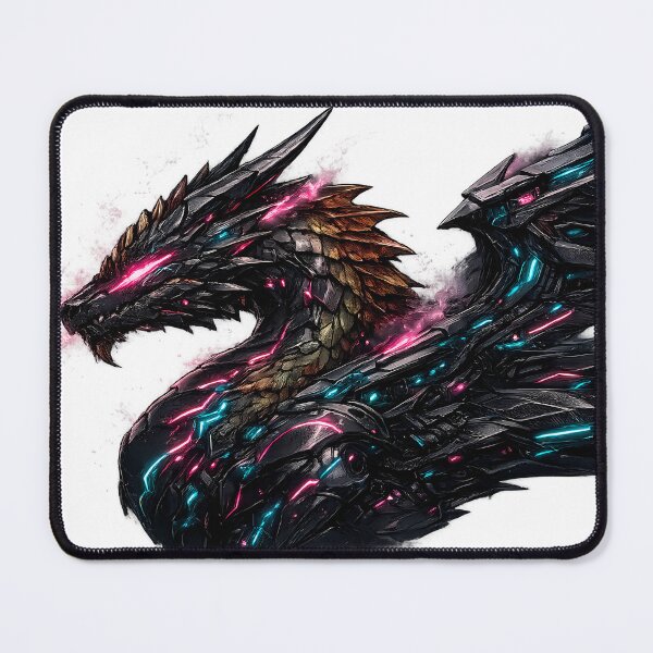 Item preview, Neon Cyberpunk Mech Dragon – Futuristic Synthwave Mechanical Beast Art designed and sold by DragonStore210.