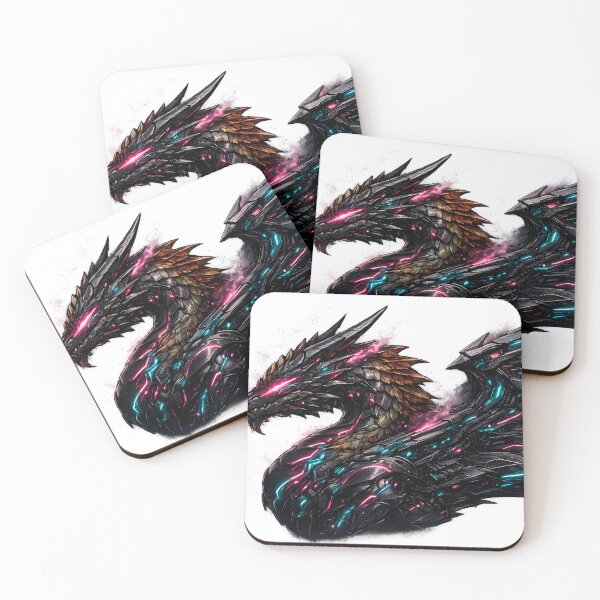 Item preview, Neon Cyberpunk Mech Dragon – Futuristic Synthwave Mechanical Beast Art designed and sold by DragonStore210.