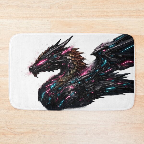 Item preview, Neon Cyberpunk Mech Dragon – Futuristic Synthwave Mechanical Beast Art designed and sold by DragonStore210.