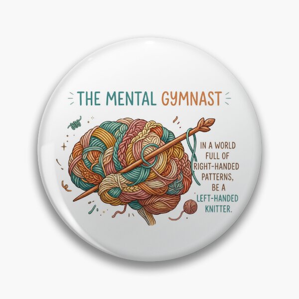 Item preview, The Mental Gymnast Left Handed Knitter designed and sold by GaflariDesign.