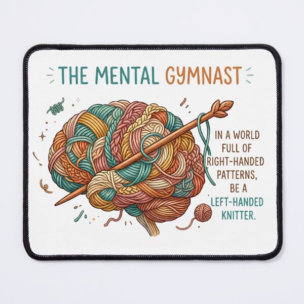Item preview, The Mental Gymnast Left Handed Knitter designed and sold by GaflariDesign.