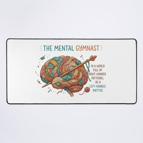 Item preview, The Mental Gymnast Left Handed Knitter designed and sold by GaflariDesign.