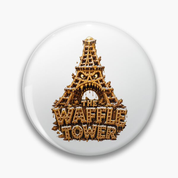 Item preview, The Waffle Tower - Scary Eiffel Tower Monster Funny Horror Print designed and sold by HorrorWorldWeb.