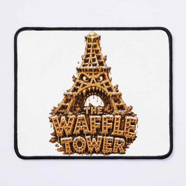 Item preview, The Waffle Tower - Scary Eiffel Tower Monster Funny Horror Print designed and sold by HorrorWorldWeb.