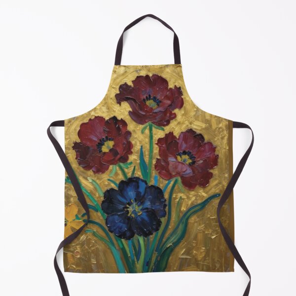 Item preview, Impressionistic Floral Oil Painting with Metallic Gold Texture designed and sold by Lucia Amaris Art.