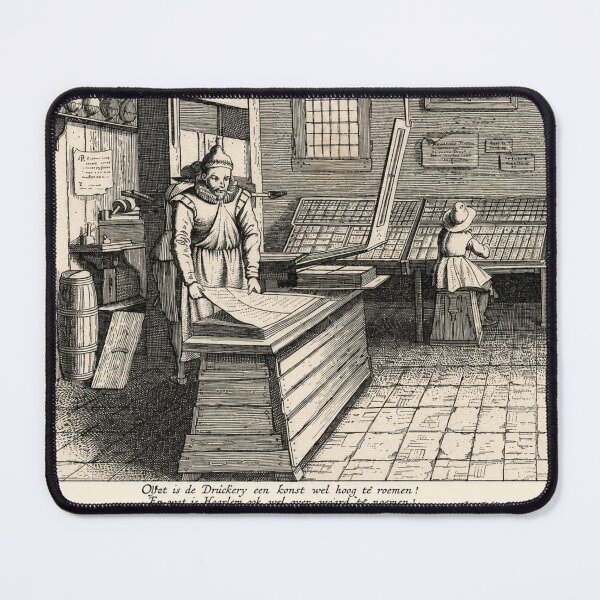 Item preview, Early Dutch Printing Press Engraving | Haarlem Printing House | History of Book Printing | Restored Antique Print | designed and sold by MariBondArt.