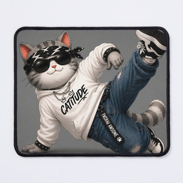 Item preview, Gray Cat Kick Move designed and sold by Mindworx21.