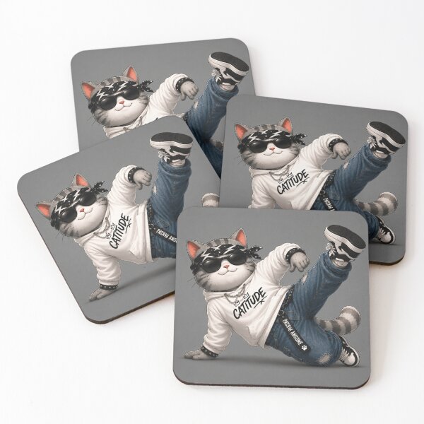Item preview, Gray Cat Kick Move designed and sold by Mindworx21.