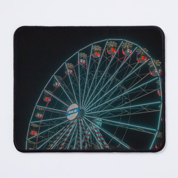 Item preview, Illuminated Ferris Wheel at Night With Colorful Carnival Lights and Gondolas Against Dark Sky designed and sold by Nmallia.