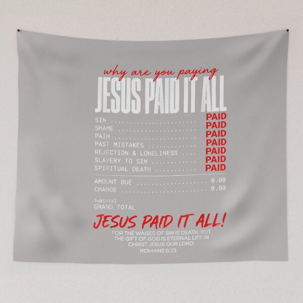 Item preview, Funny Christian Receipt Jesus Paid It All Romans 6 23 Faith designed and sold by GreggRoss.