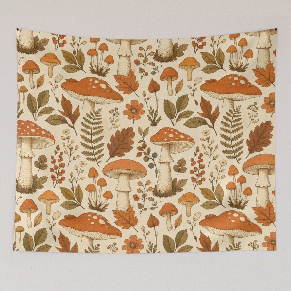 Item preview, Retro Mushroom Fall Coquette Cottagecore Woodland designed and sold by Yellowriversss.