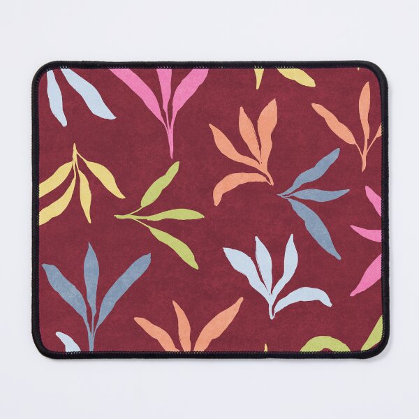 Item preview, Vibrant Colorful leaf foliages on textured deep brown red burgundy background designed and sold by PrettywithColor.