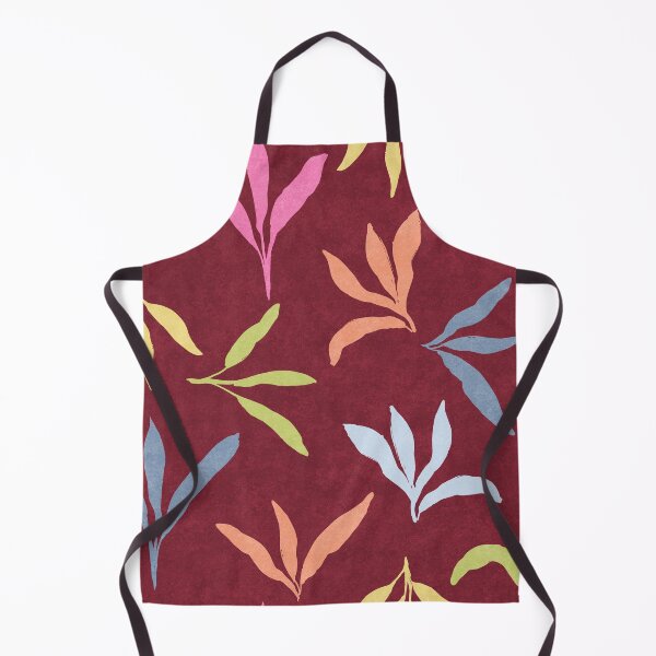 Item preview, Vibrant Colorful leaf foliages on textured deep brown red burgundy background designed and sold by PrettywithColor.