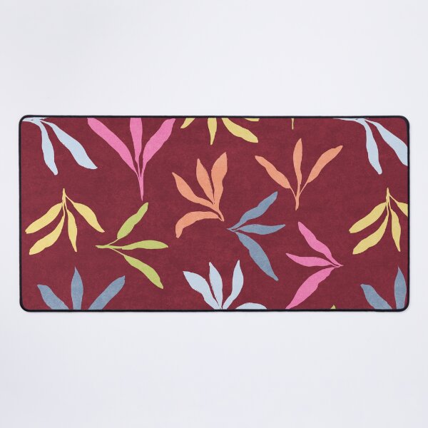 Item preview, Vibrant Colorful leaf foliages on textured deep brown red burgundy background designed and sold by PrettywithColor.