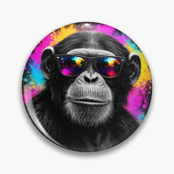 Item preview, Cool Chimp with Color Splash Sunglasses – Urban Pop Art Monkey designed and sold by LittleGinnyArt.