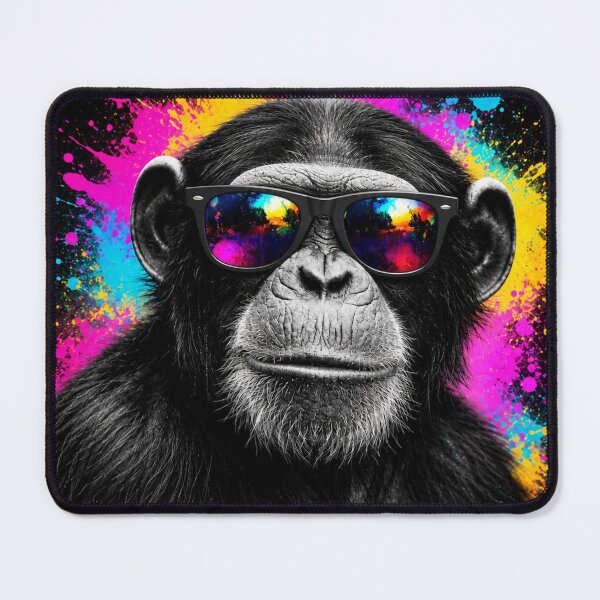 Item preview, Cool Chimp with Color Splash Sunglasses – Urban Pop Art Monkey designed and sold by LittleGinnyArt.