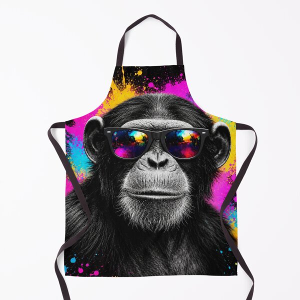 Item preview, Cool Chimp with Color Splash Sunglasses – Urban Pop Art Monkey designed and sold by LittleGinnyArt.