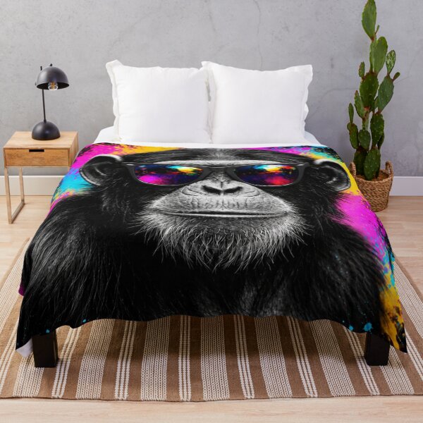 Item preview, Cool Chimp with Color Splash Sunglasses – Urban Pop Art Monkey designed and sold by LittleGinnyArt.
