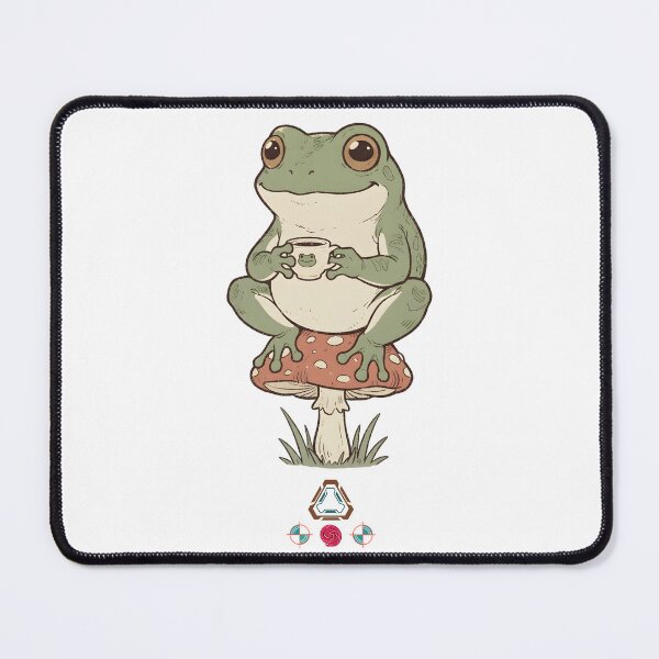 Item preview, Cottagecore Frog Sipping Coffee on a Toadstool designed and sold by Whimsy Trail Co.