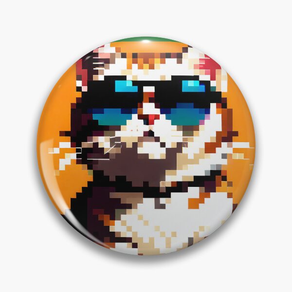 Item preview, Pixel cat in sunglasses designed and sold by tarkone.