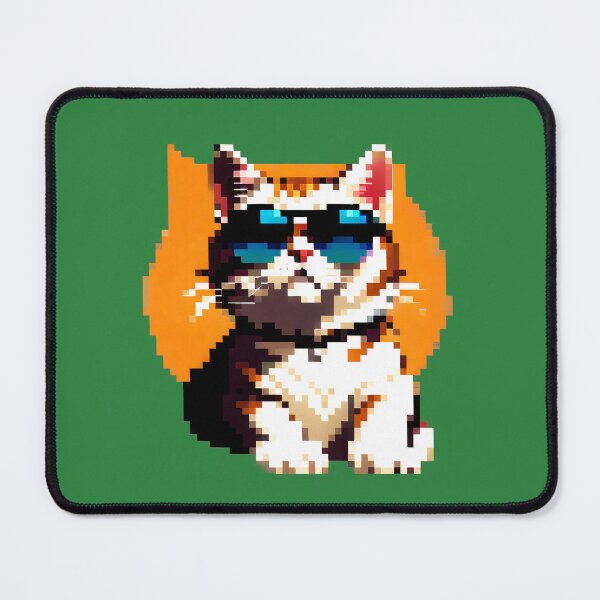 Item preview, Pixel cat in sunglasses designed and sold by tarkone.