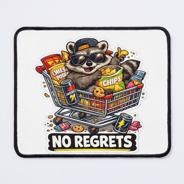 Item preview, No Regrets Raccoon Snack Cart Sticker designed and sold by Herodestroyer.
