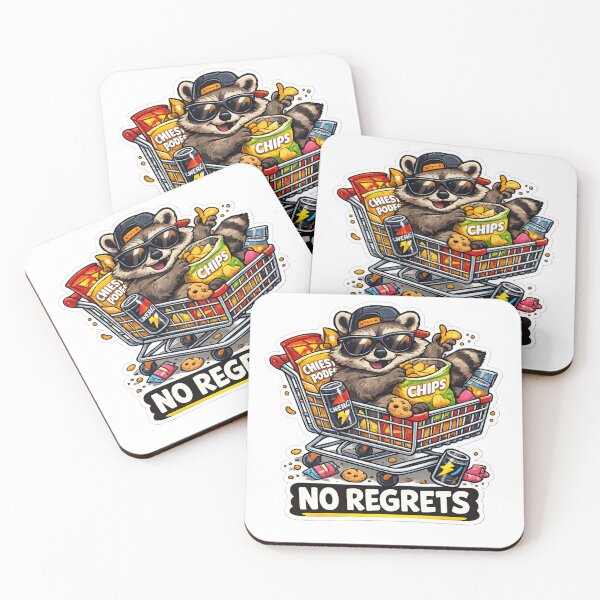 Item preview, No Regrets Raccoon Snack Cart Sticker designed and sold by Herodestroyer.