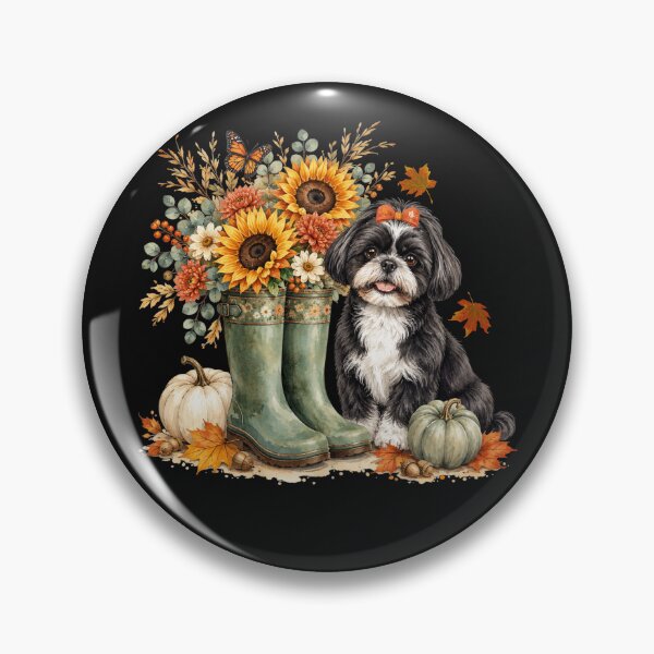Item preview, Cute Shih Tzu Dog Autumn Sunflower Art designed and sold by Cute & Sassy Custom Gifting Boutiques.